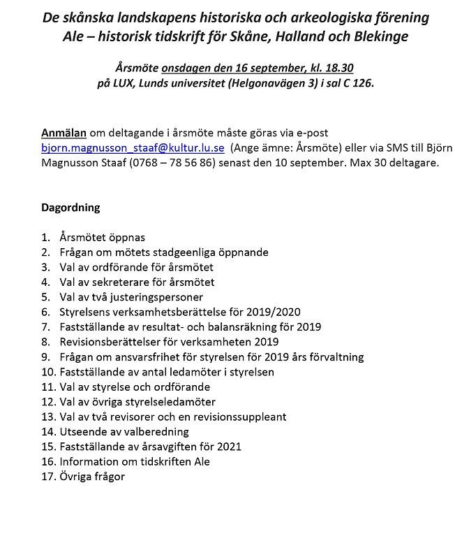 �rsm�te 2020-09-16 - Dagordning
