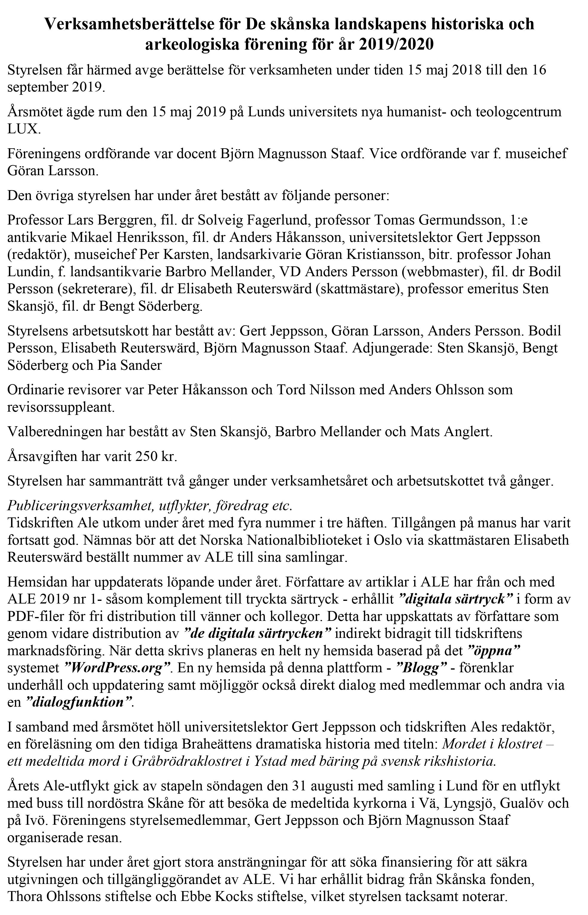 �rsm�te 2020-09-16 - Verksamhetsber�ttels